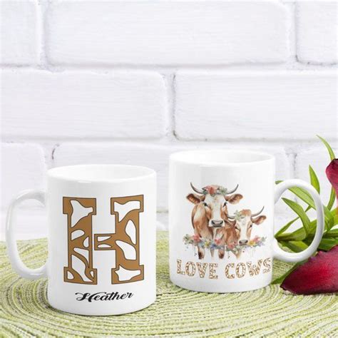 Personalized Mug Love Cows Mug Cows Lover Mug Custom Name Mug