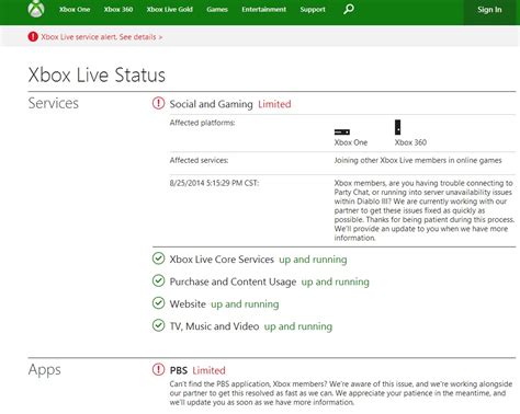 Xbox Live Experiencing Sign In Issues Core Services Limited Says