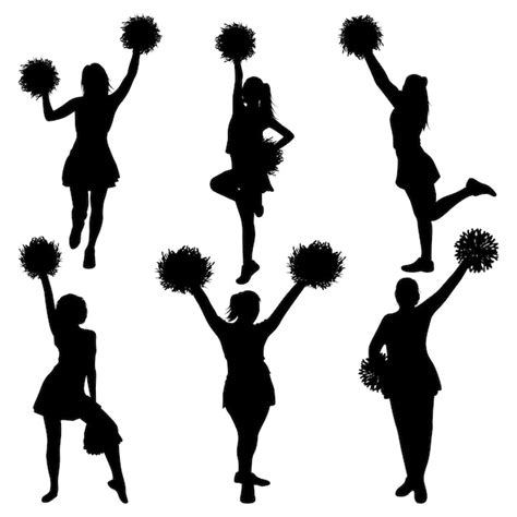 Vektor silhouetten von cheerleader tänzern vektor illustration