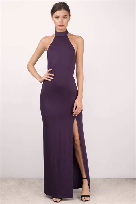 Plum Maxi Dress Backless Dress Mock Neck Dress Full Dress 26 Tobi Us