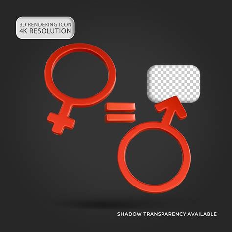 Premium Psd Red Male And Female 3d Isolated Gender Equality Concept Icon