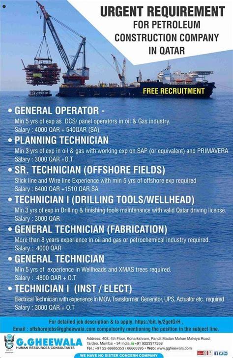 Offshore Abroad Jobs In Gulf Qatar UAE November 9 2024