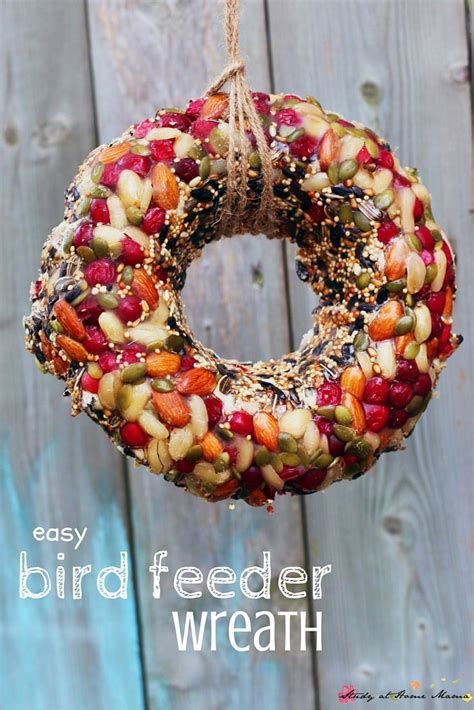 Kid Made Bird Feeder Wreath ⋆ Study At Home Mama Bird Feeders