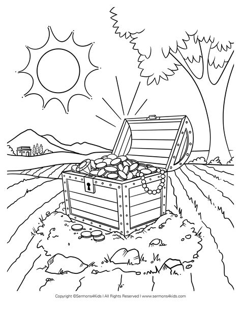 The Parables Of The Hidden Treasure And The Pearl Bible Coloring