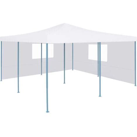 Furniture Limited Belvédère pliable avec 2 parois 5x5 m Blanc