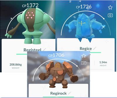 Pokémon Go shiny Regice/ shiny regirock/ shiny registeel ~reliable ...