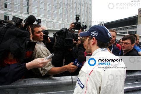 Jacques Villeneuve CDN BMW Sauber At The BMW Sauber Pit Lane Park