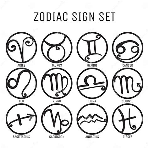 Zodiac Sign Set On White Stock Vector Illustration Of Vector 132225528