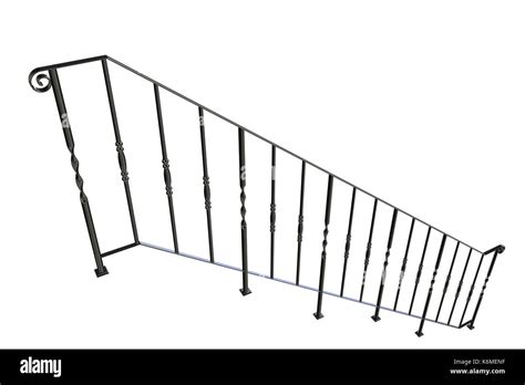 3d Rendering Of Rail Of A Stairs On A White Background Stock Photo Alamy