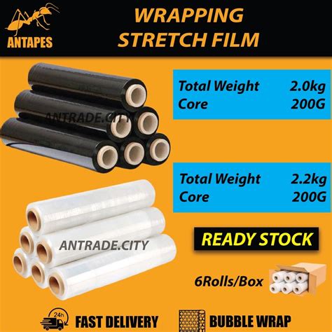 Transparent Stretch Film Wrapping 50cm X 2 2kg 1 Roll CLEAR