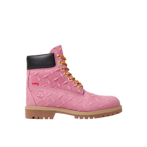 팀버랜드 Timberland X Supreme Diamond Plate 6 Inch Premium Waterproof Boot Pink 23fw 위시버킷