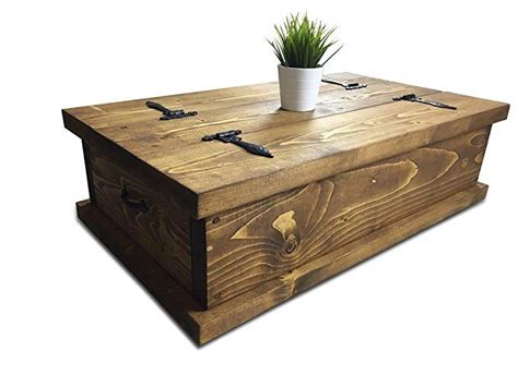 Solid Rustic Handmade Pine Coffee Table Chest Finished In A Chunky