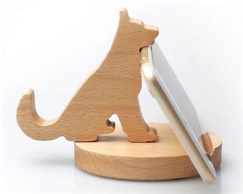 Wooden Cat Cell Phone Ipad Stand Holder Wooden Phone Holder Ipad