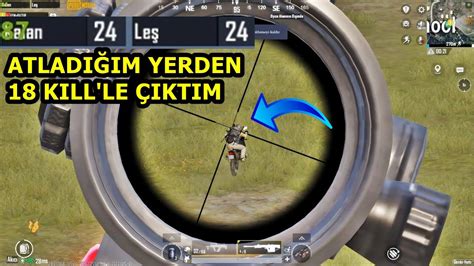 ATLADIĞIM YERDEN 18 KILLE ÇIKTIM MÜTHİŞ MAÇ SOLO VS SQUAD PUBG MOBİLE