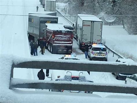 Photos Tractor Trailers Involved In Big Pileup On Snowy Interstate 70