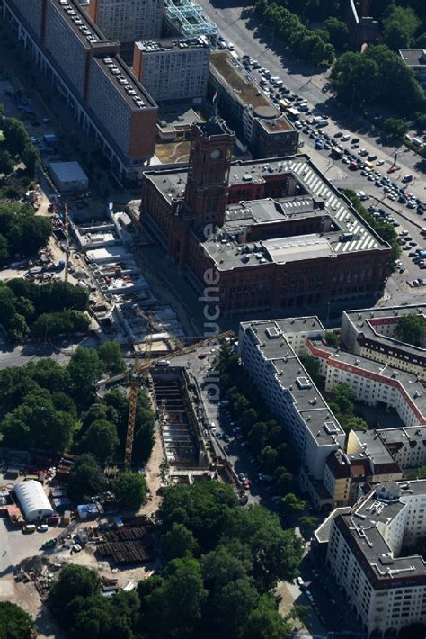 Berlin Aus Der Vogelperspektive Baustelle Mit Tunnelf Hrungsarbeiten