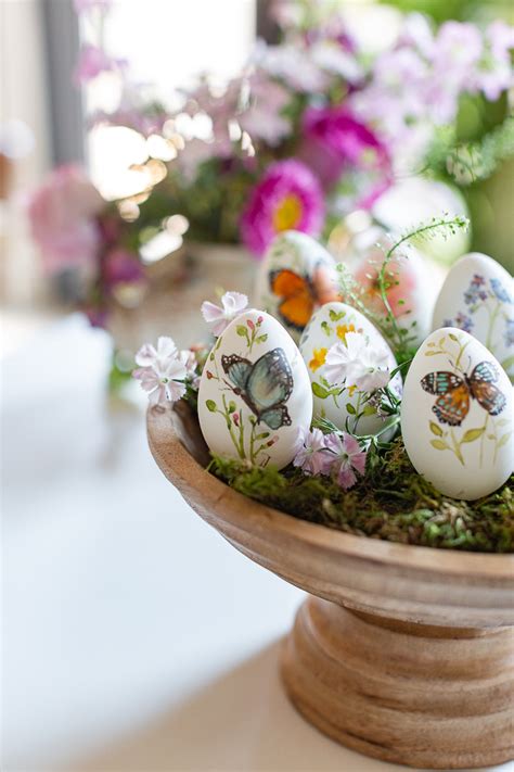 Hand Painted Butterfly Easter Eggs Crafting Novelties