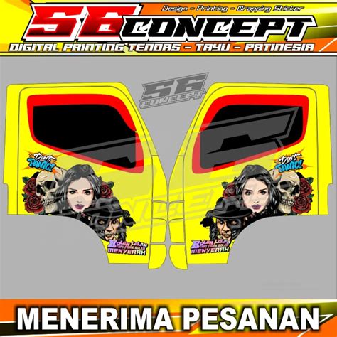 Decal Cutting Stiker Gambar Dan Tulisan Pintu Samping Truk Canter