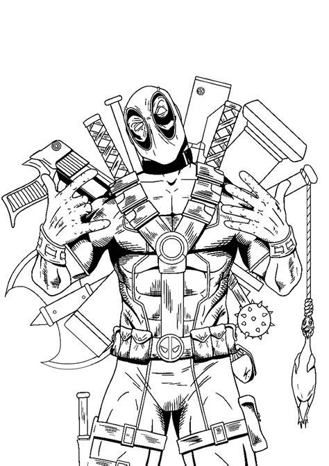 Deadpool - Deadpool Kids Coloring Pages