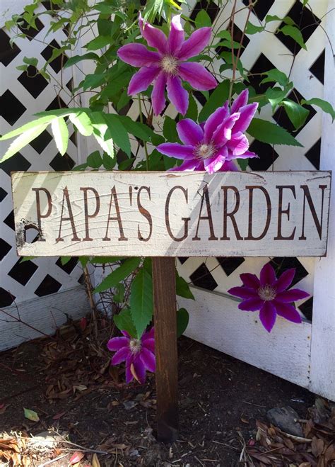 Personalized Garden Sign On Stake Wooden Garden Sign Etsy