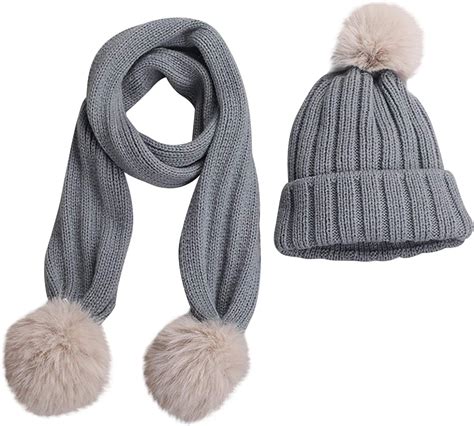 Hinzonek Set Sciarpa Cappello Lavorato A Maglia Neonato Inverno Caldo