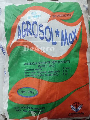 Купить Сульфат магния 25кг Agrosol, цена 650 ₴ — Prom.ua (ID#1069299913)