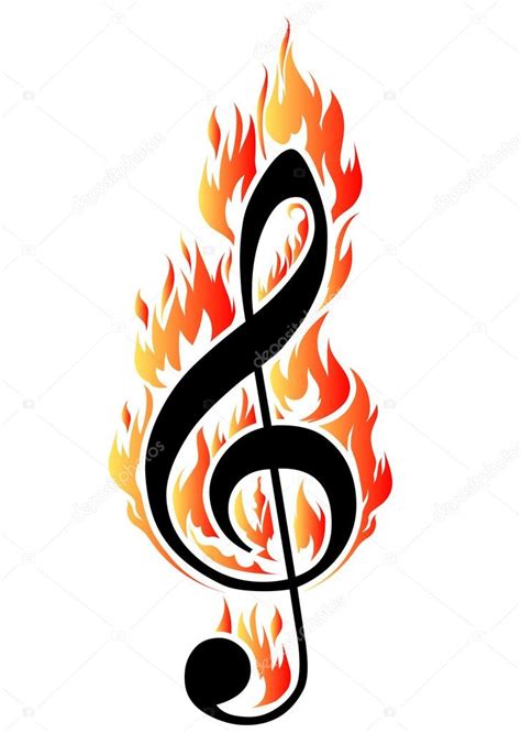 Treble Clef On Fire Treble Clef In Fire — Stock Vector © Antonshpak 36976305