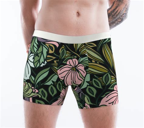 Hawaiian Floral Boxer Brief Mens Tropical Boxer Briefs Etsy