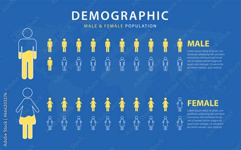 Demographic Analysis Infographic Template Male Female Ratio For