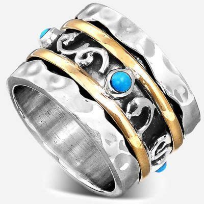 Spinner Rings For Women Boho Magic Jewelry Hammered Sterling Silver