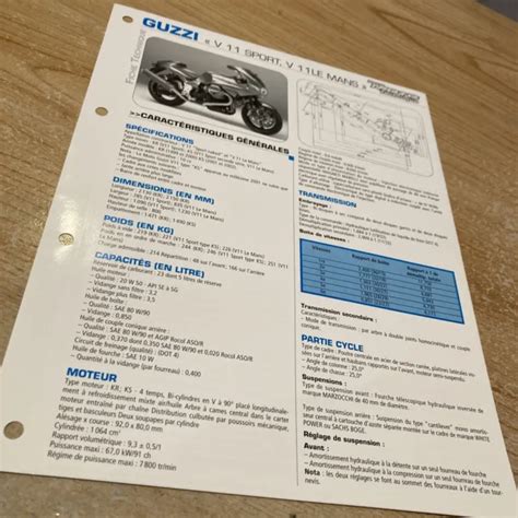 Guzzi V Le Mans Sport Fiche Technique Moto