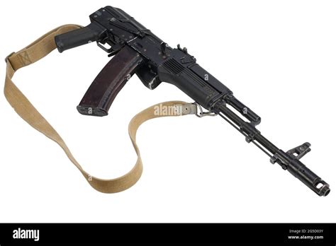 Rifle De Asalto Kalashnikov Ak M Moderno Con Material Plegado Aislado