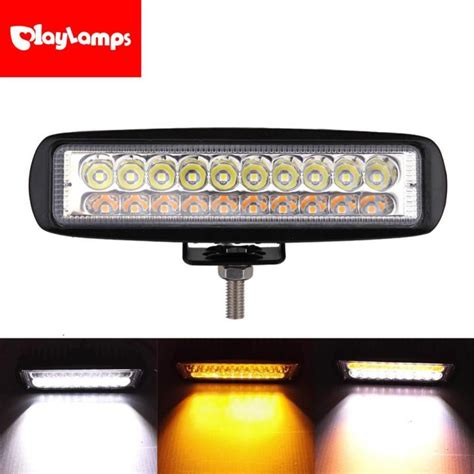 W Slim Inch Car Led Bar Light Amber White Dual Color Led Worklamp