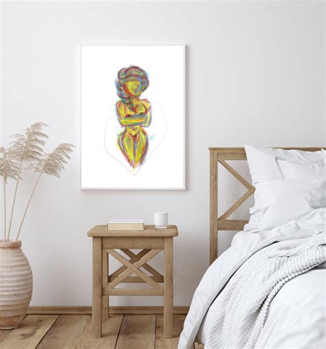 Woman Figure Nude Painting Female Art Print Digital Painting Modern Art Nude Abstract