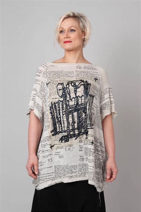 Rundholz Chalk Print Hand Painted Top I Dare To Be