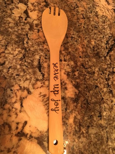 Wood Burned Wooden Spoon Set Etsy