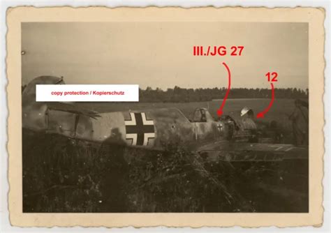 Foto Flugzeug Messerschmitt Me Bf Jg Staffelwappen Ww Photo