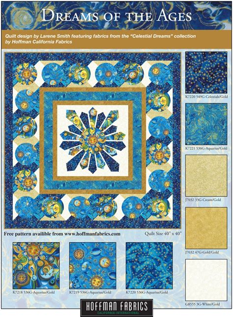 Free Quilt Pattern Using The Celestial Dreams Collection By Hoffman