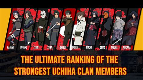 The Ultimate Ranking Of The Strongest Uchiha Clan Members YouTube