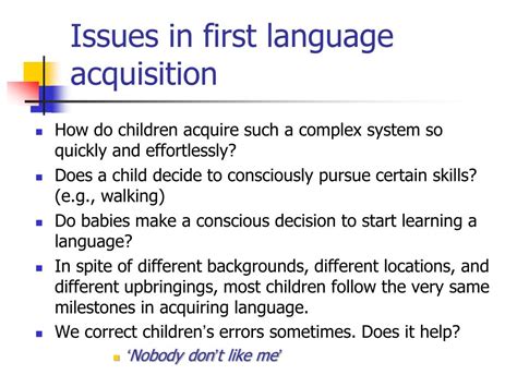 Ppt First Language Acquisition Powerpoint Presentation Free Download