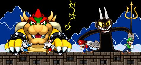 Mario And Cuphead In A Fated Final Battle By Vg805smashbros On Deviantart