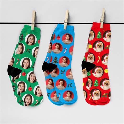 Custom Face Socks Custom Photo Sock Custom Christmas Sock Etsy