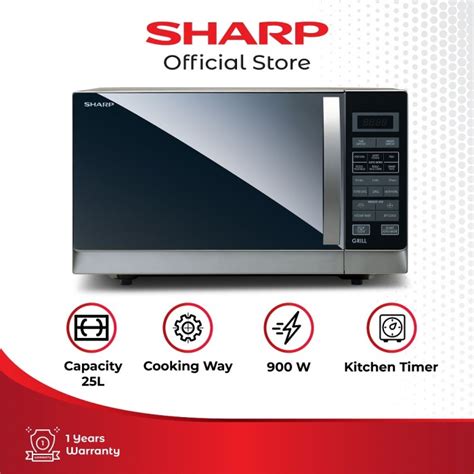 Promo Sharp Microwave Stylish Designed R-728(S)-IN Silver 25 Liter ... 