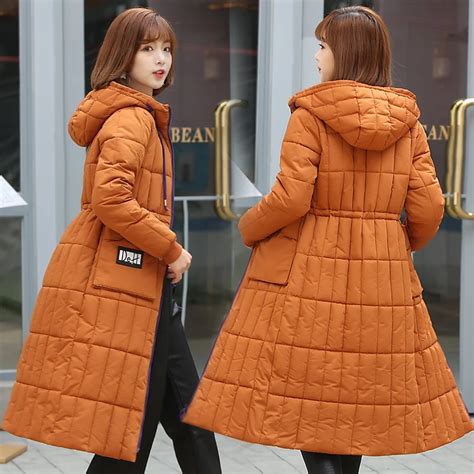 2017 New Parka Warm Winter Coat Women Outerwear Womens Quilted Coats Long Down Jacket Pockets