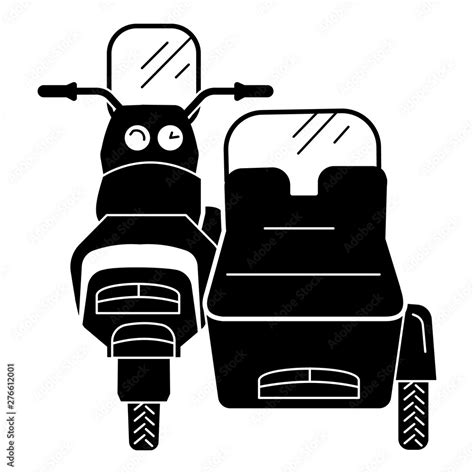 Back Of Motorcycle With Sidecar Icon Simple Illustration Of Back Of