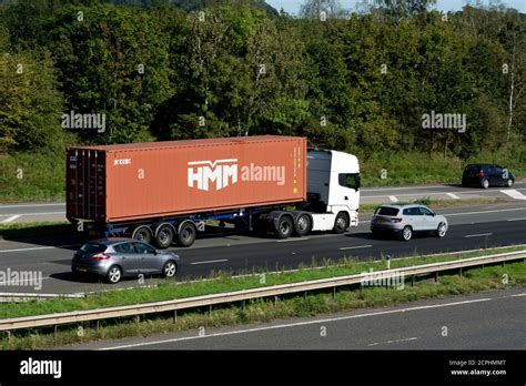 Hmm Shipping Container Transported On The M40 Motorway Warwickshire
