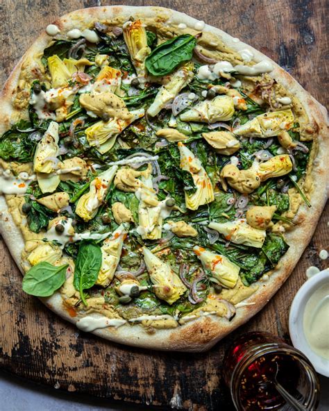 Vegan Spinach Artichoke Pizza Dairy Free The First Mess