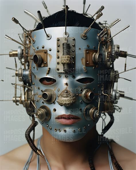 Wearing A Soldered Metal Face Mask Impossible Images Unique Stock