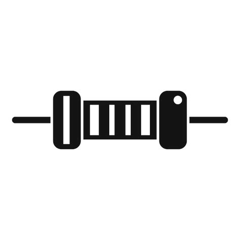 Icono de resistencia de potencia vector simple circuito eléctrico chip