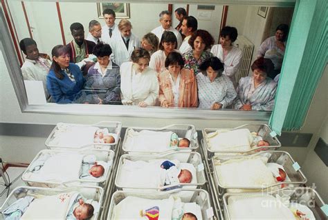 Nurses With Newborn Babies In A Hospital Nursery Photograph By Mauro